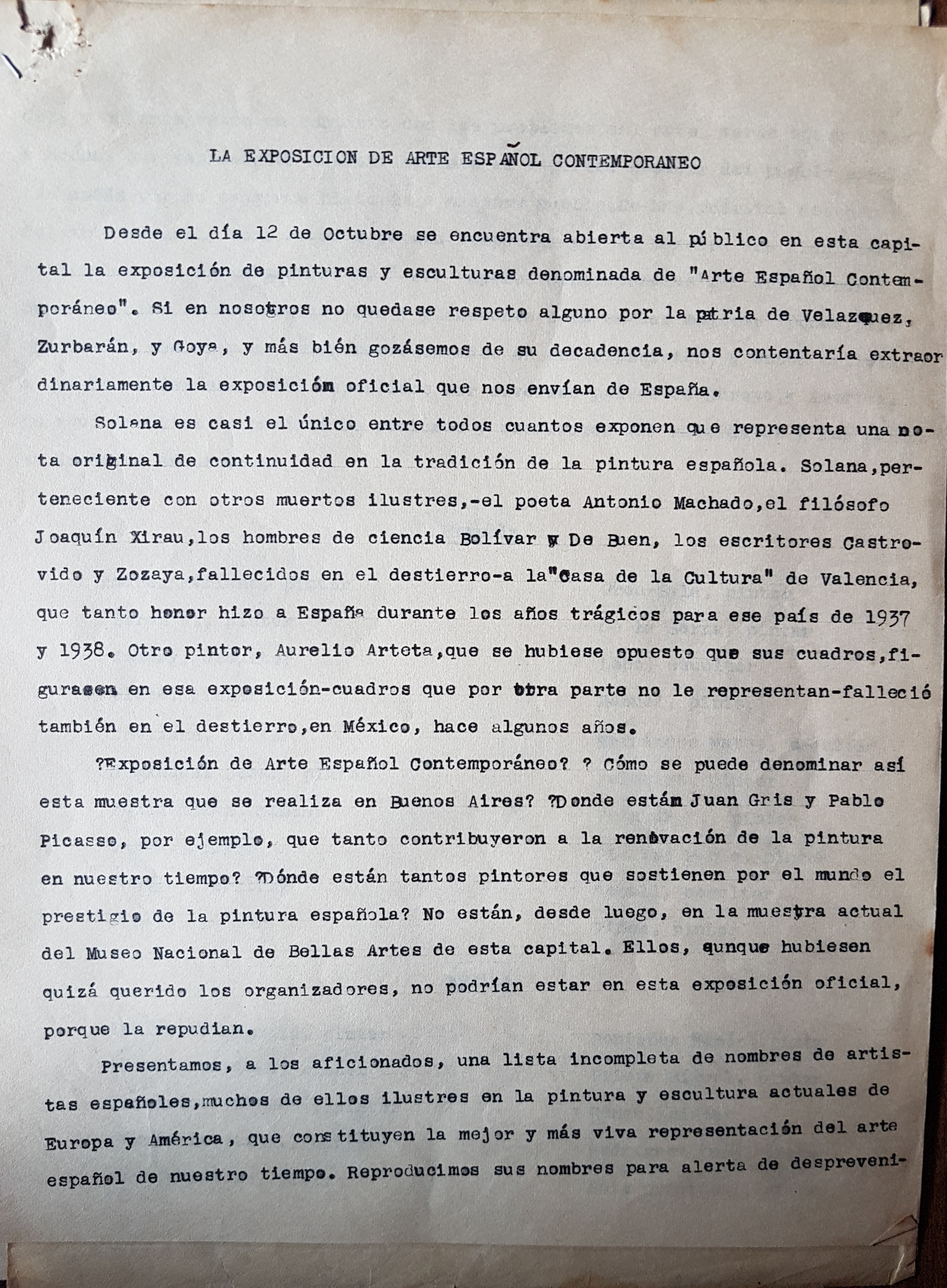 1947. Manifiesto y relación con Seoane